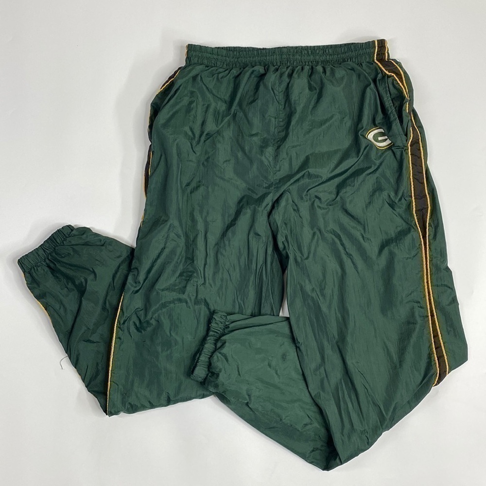 Vintage Logo 7 Green Bay Packers Track Jogger Pants Medium 90s